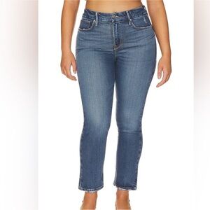 Good American Jeans Good Legs Straight Indigo Blue Stretchy Comfort Size 15